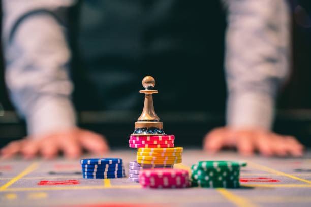 Multi-camera live-dealer studio showing blackjack table with professional dealer and interactive player chat interface